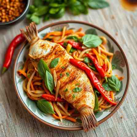 Crispy Pad Cha - Spicy Thai Fish Dish